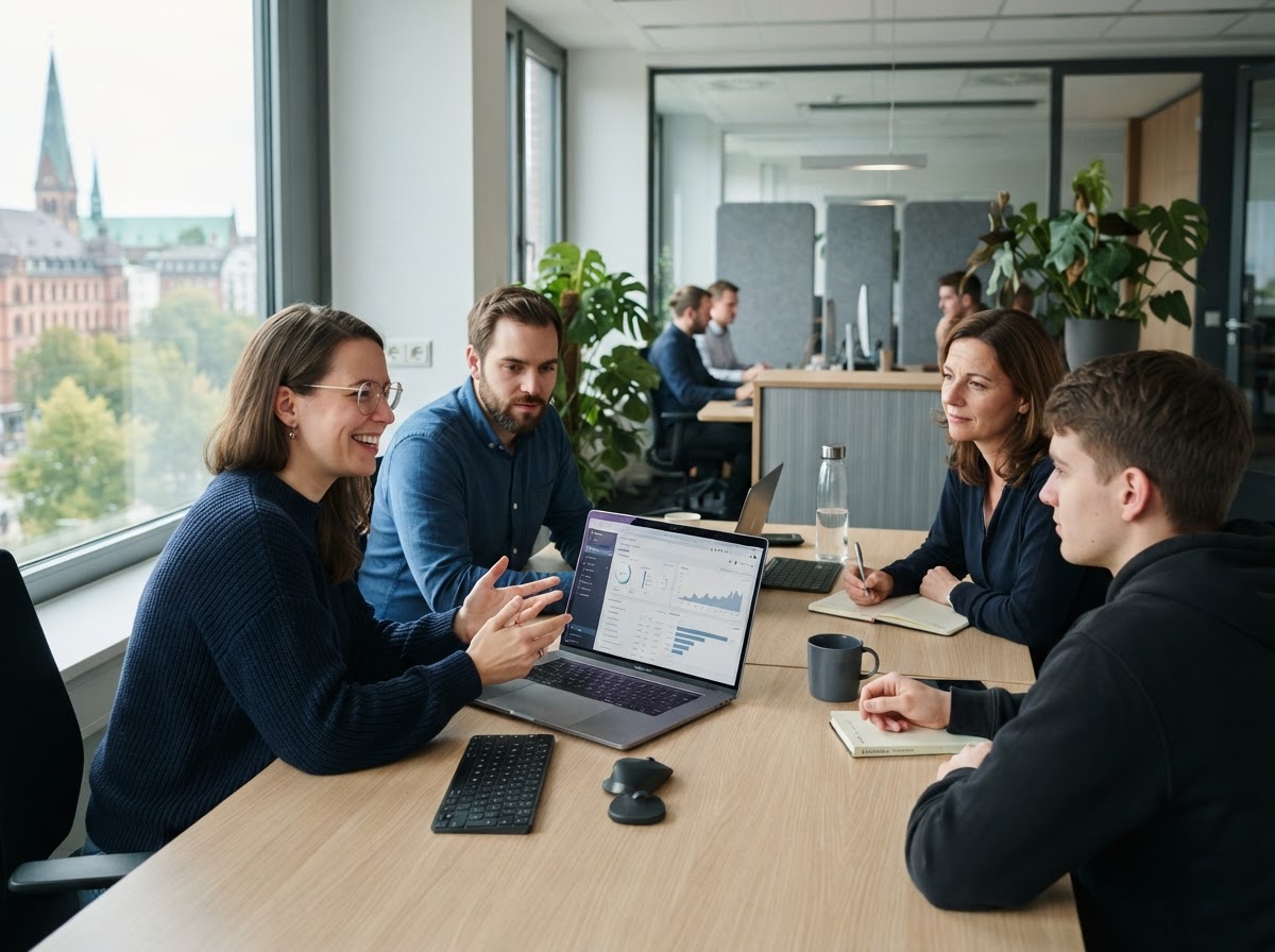 HyrorevionyPro Team bei der Arbeit an Analysemodellen für Risikomanagement